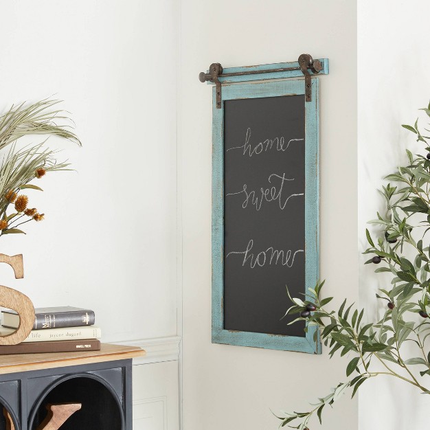 Wood Sign Wall Decor With Chalkboard Blue Olivia amp May