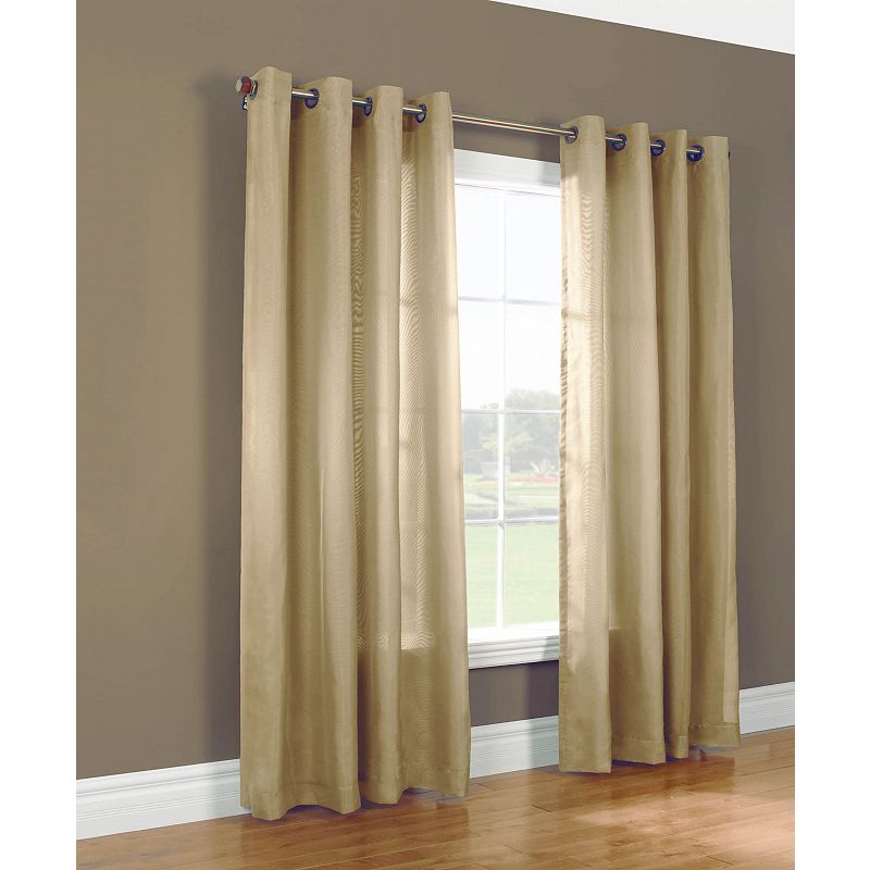 Myne Decor Rhapsody Lined Grommet Curtain Panel Window Dressing 54 x 72 in Mushroom