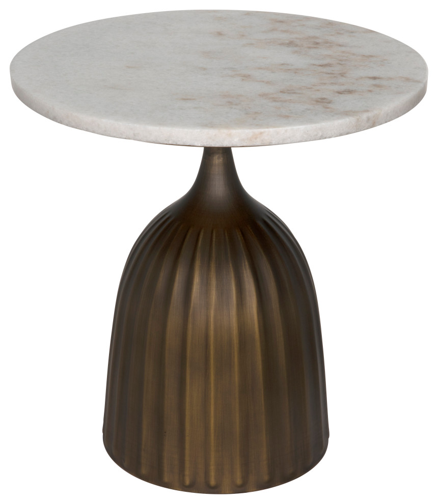 Noir Samuel Side Table With Aged Brass Finish GTAB984AB   Contemporary   Side Tables And End Tables   by Noir  Houzz