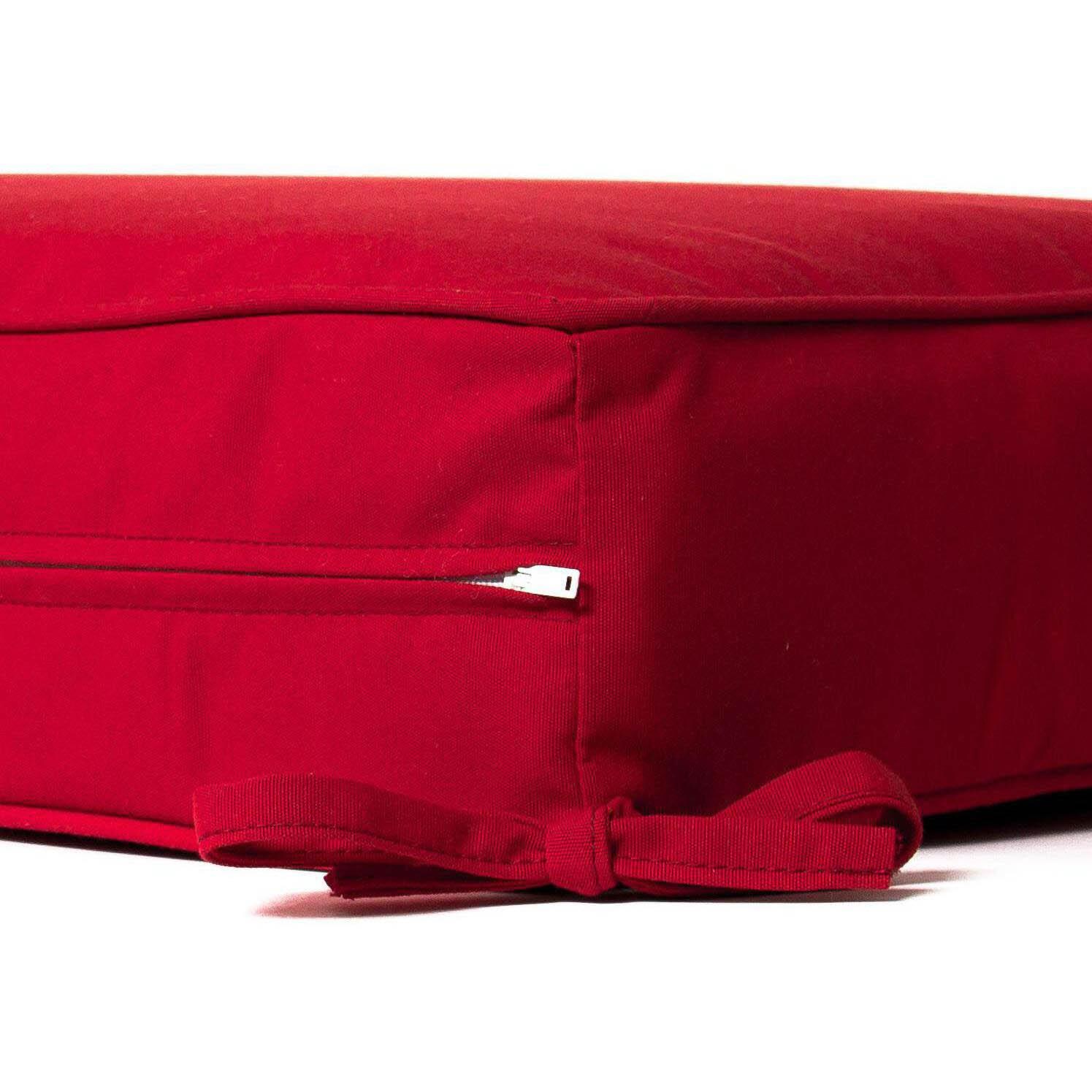 Sunbrella Canvas Jockey Red Large 24 X 26 Inch Outdoor Replacement Ottoman Cushion W/ Piping By Signature