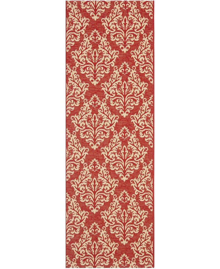 Safavieh Courtyard CY6930 Red and Creme 2'3 x 10' Runner Outdoor Area Rug