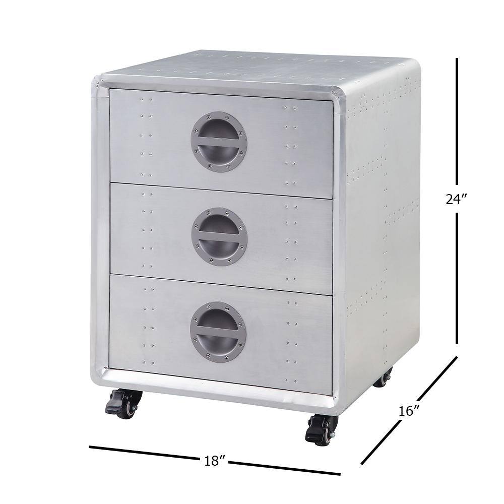 Acme Furniture Brancaster Aluminum File Cabinet with Drawers 92429