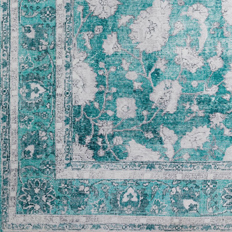 Addison Kensington Teal Persian Non-skid Accent Rug