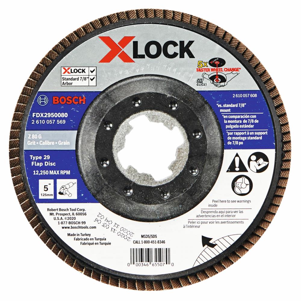 Bosch X LOCK Arbor Type 29 80 Grit Flap Disc 5