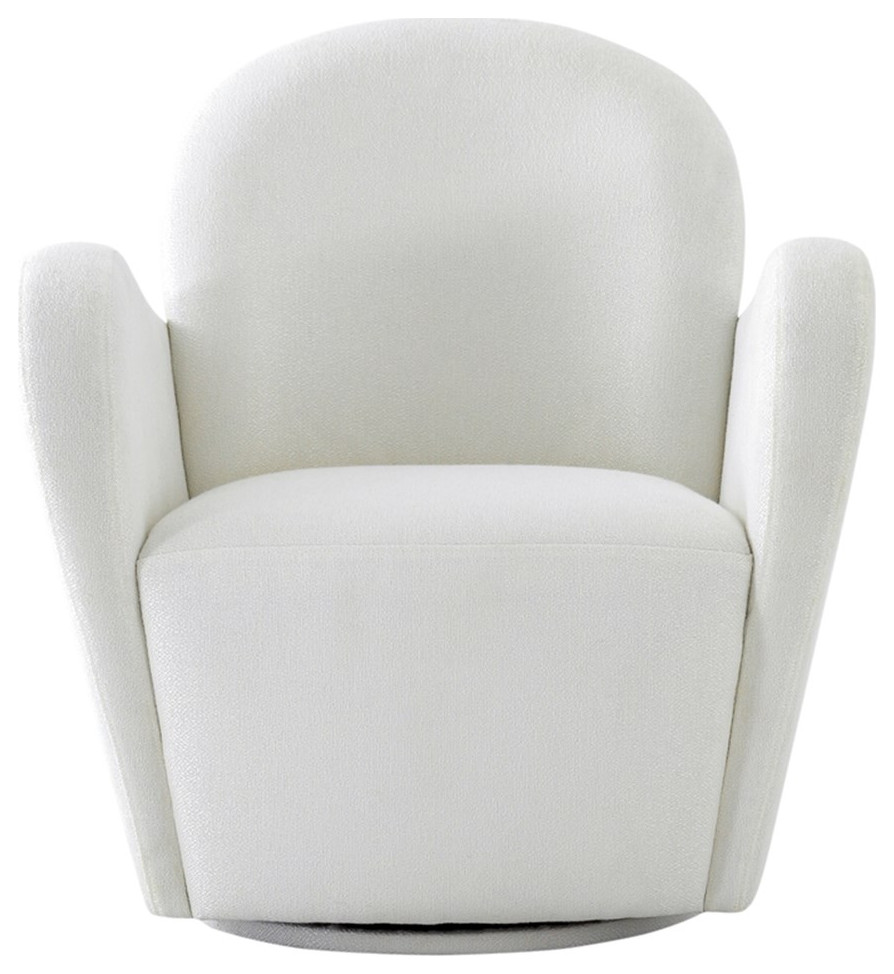 Pasargad Home Elena Collection Modern Swivel Chair Ivory   Contemporary   Armchairs And Accent Chairs   by Homesquare  Houzz