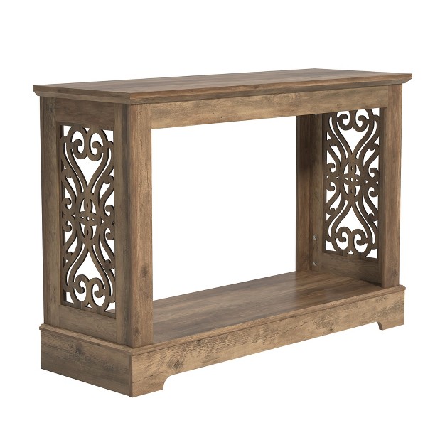 Galano Heron 42 1 In Knotty Oak Rectangular Engineer Wood Console Table