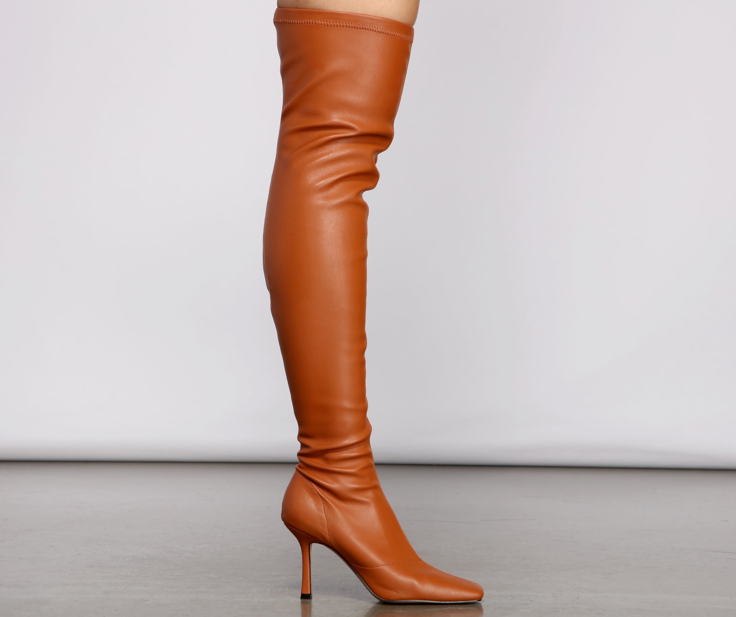 Level Up Thigh High Faux Leather Boots