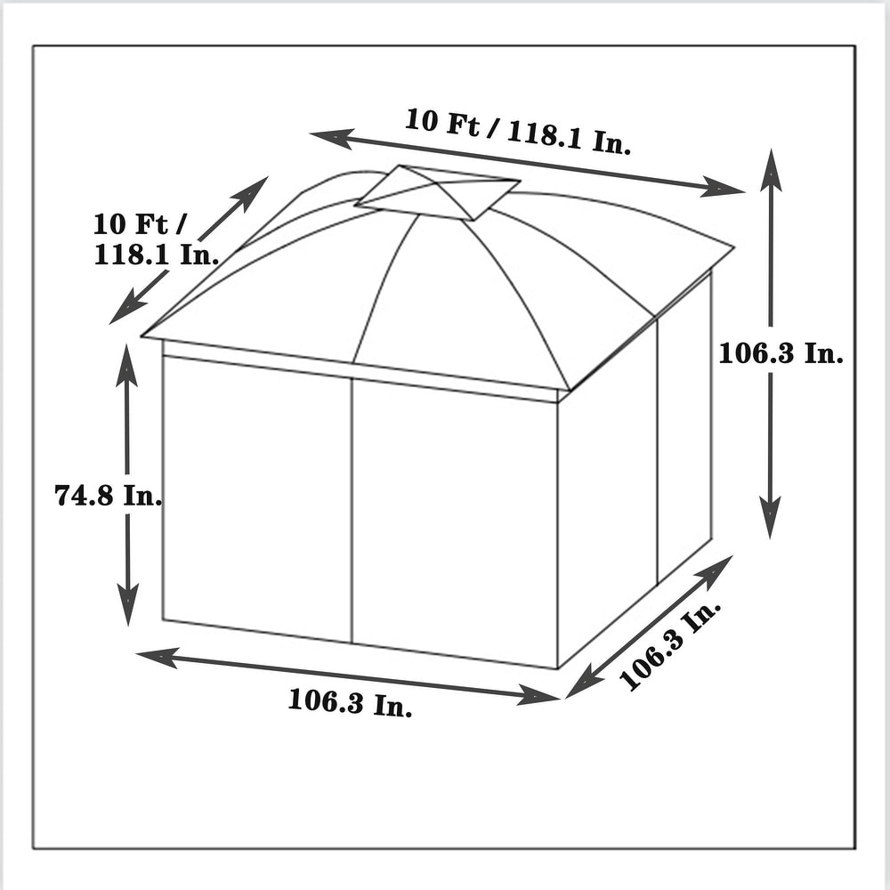 10' X 10' Steel Polyester Soft Top Outdoor Canopy Gazebo Tent