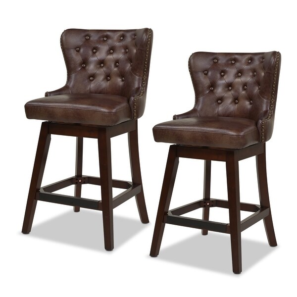 Holmes Tufted High-Back 360 Swivel Counter-Height Barstool