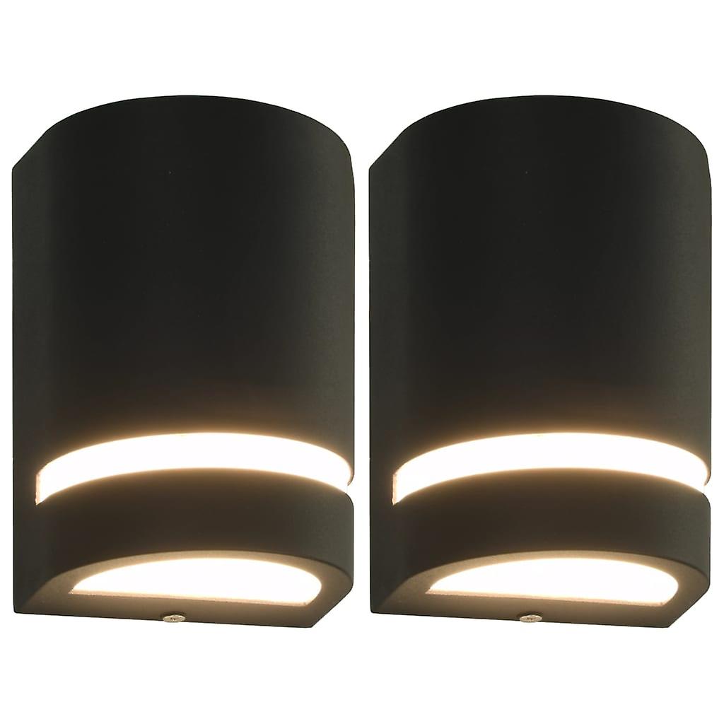 Outdoor Wall Lights 2 Pcs 35 W Black Half Round No.341931