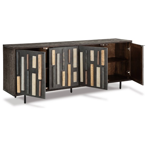 Franchester Accent Cabinet Metallic gray brown Signature Design By Ashley