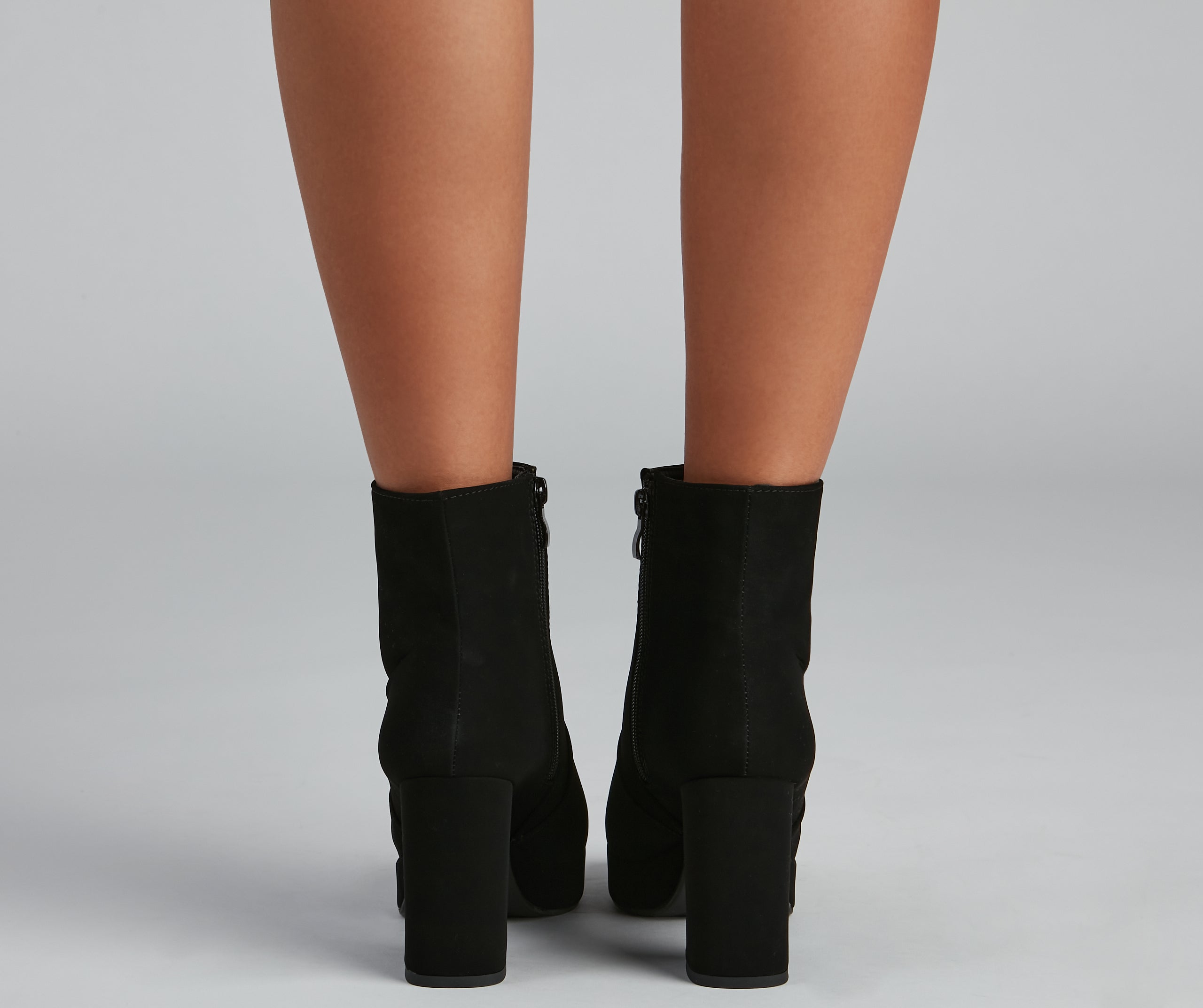 Uptown Chic Nubuck Platform Booties