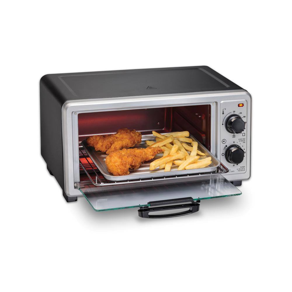 Proctor Silex 1100-Watt 4-Slice Black Toaster Oven Broiler 31260