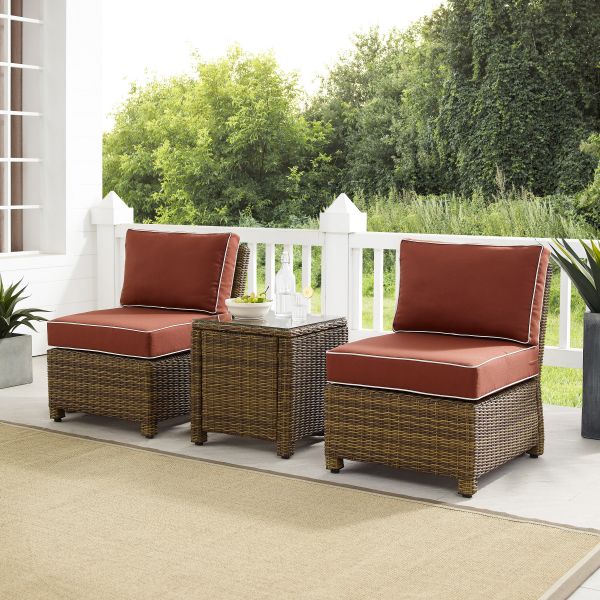 Bradenton 3Pc Outdoor Wicker Chair Set