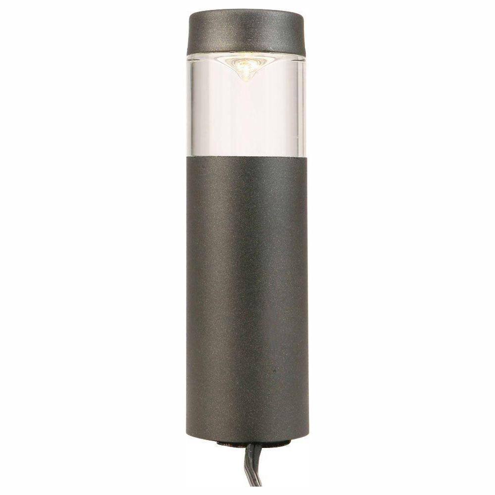 Hampton Bay Helena Low-Voltage 10-Watt Equivalent Black Outdoor Integrated LED Round Landscape Path Bollard Light ISV1801L-3