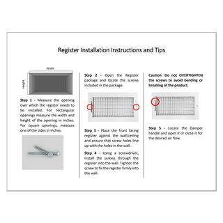 Venti Air 12 in x 6 in Adjustable Single Deflection 1 Way Supply Register for Duct Opening 12 in W x 6 in H HAR1206