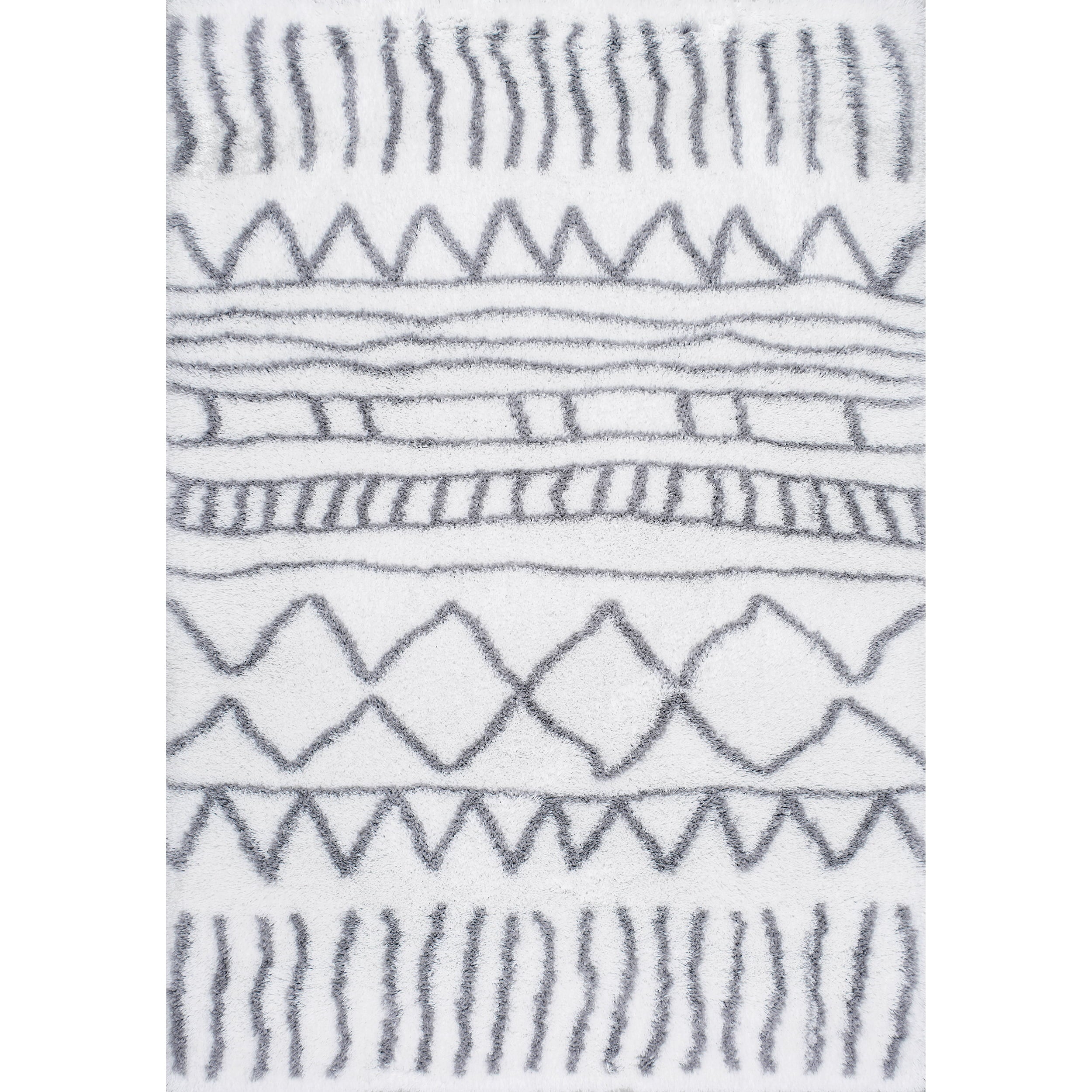 nuLOOM Renata Moroccan Shag Area Rug, 4 x 6, Gray