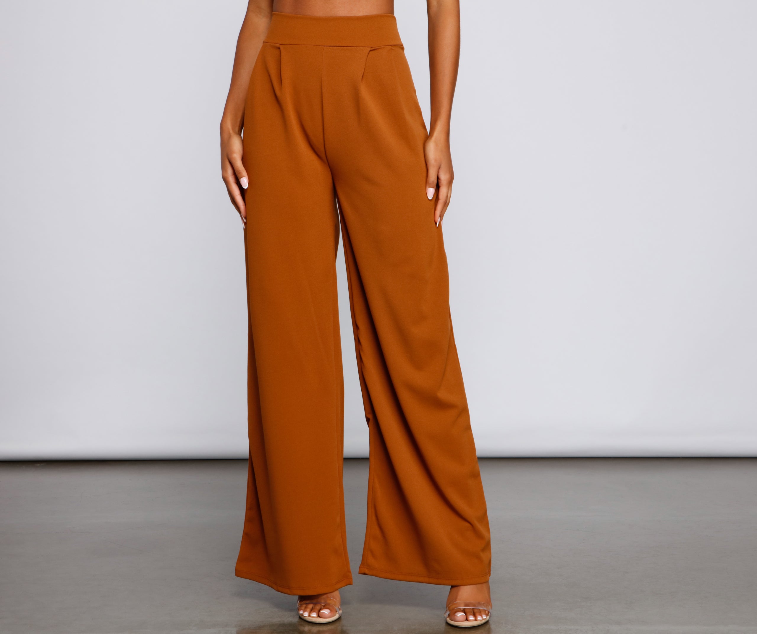 High Waist Pleated Wide Leg Pants