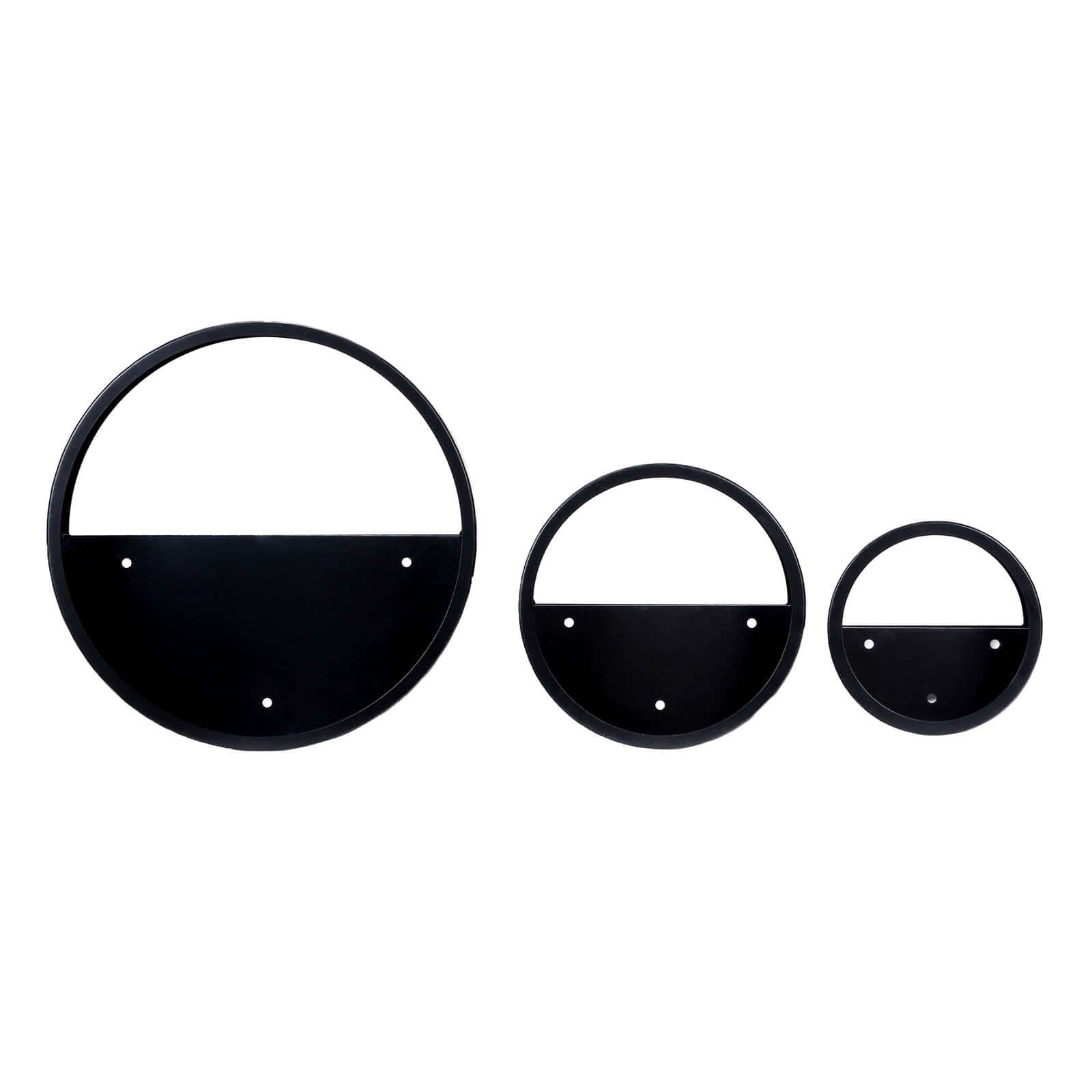 Set of 3 Black Half Moon Wall Planters, Round Metal Wall Hanging Planter, Modern Indoor/Outdoor Terrarium 6