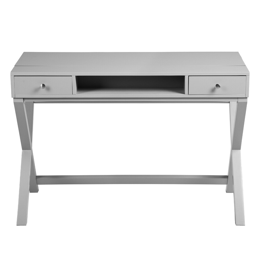 HomyLin Adjustable Home Office Lift Desk with 2 Drawers 44.1 Inch Wide