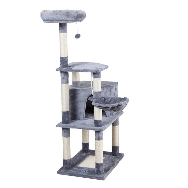 Multi-Level Cat Condo with pentagonal cat litter