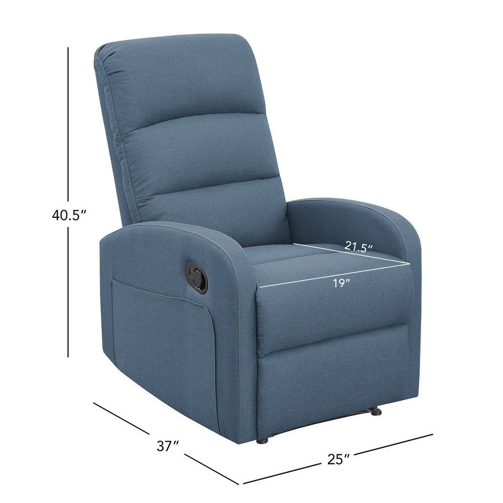 Charlotte Manual Upholstered Recliner  Denim Blue