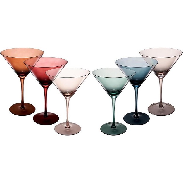 The Wine Savant Large Italian Muted Colored Crystal Wine Glasses Perfect For All Celebrations Unique Style amp Home Decor 6 Pk