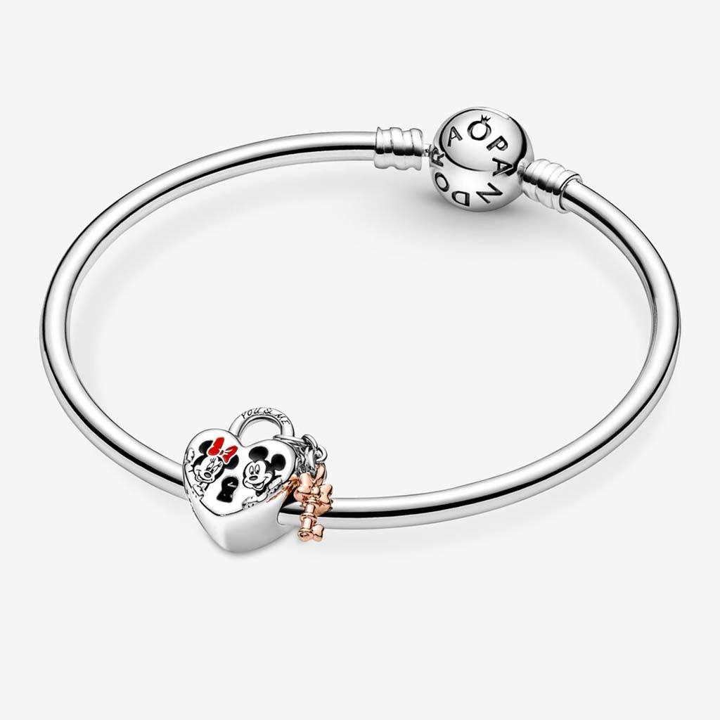 PANDORA  Disney Mickey Mouse & Minnie Mouse Padlock Charm