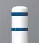 BASCO Bollard Sleeve White With Blue Tape 7 Inch I...