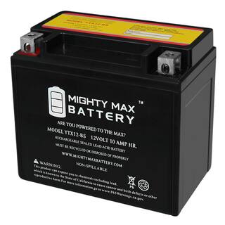 MIGHTY MAX BATTERY 12-Volt 10 Ah 180 CCA Rechargeable Sealed Lead Acid (SLA) Powersport Battery YTX12-BS