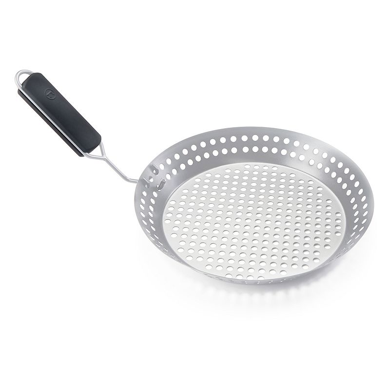 Outset 12-in. Stainless Steel Grill Skillet with Removable Soft-Grip Handle