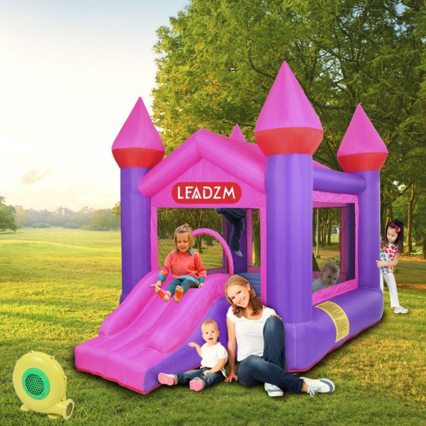 Inflatable Bounce House for Kids, 420D Oxford Cloth Bouncy Castle with Slide/Blower