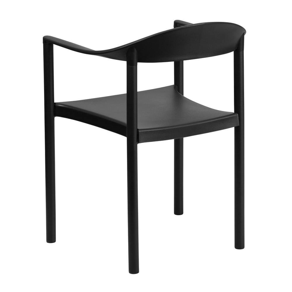 Carnegy Avenue Plastic Stackable Chair in Black CGA-RUT-8029-BL-HD