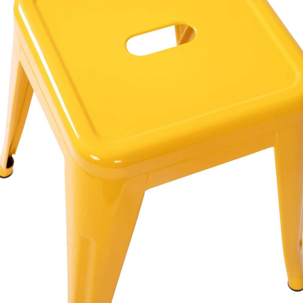 Carnegy Avenue 18 in. Yellow Backless Metal Bar Stool with Metal Seat Set of 4 CGA-ET-509915-YE-HD