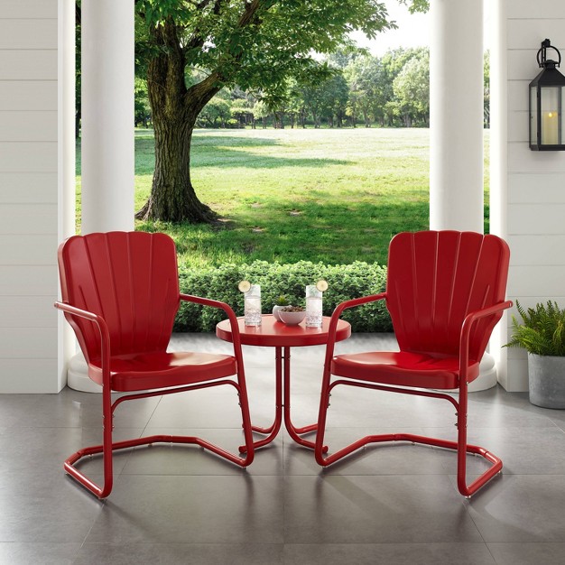 Ridgeland 3pc Outdoor Seating Set Red Crosley