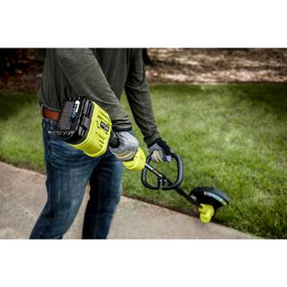 RYOBI ONE+ HP 18V Brushless Cordless Battery String Trimmer  Leaf Blower w Extra 3-Pack of Spools 4.0 Ah Battery  Charger P20121-AC