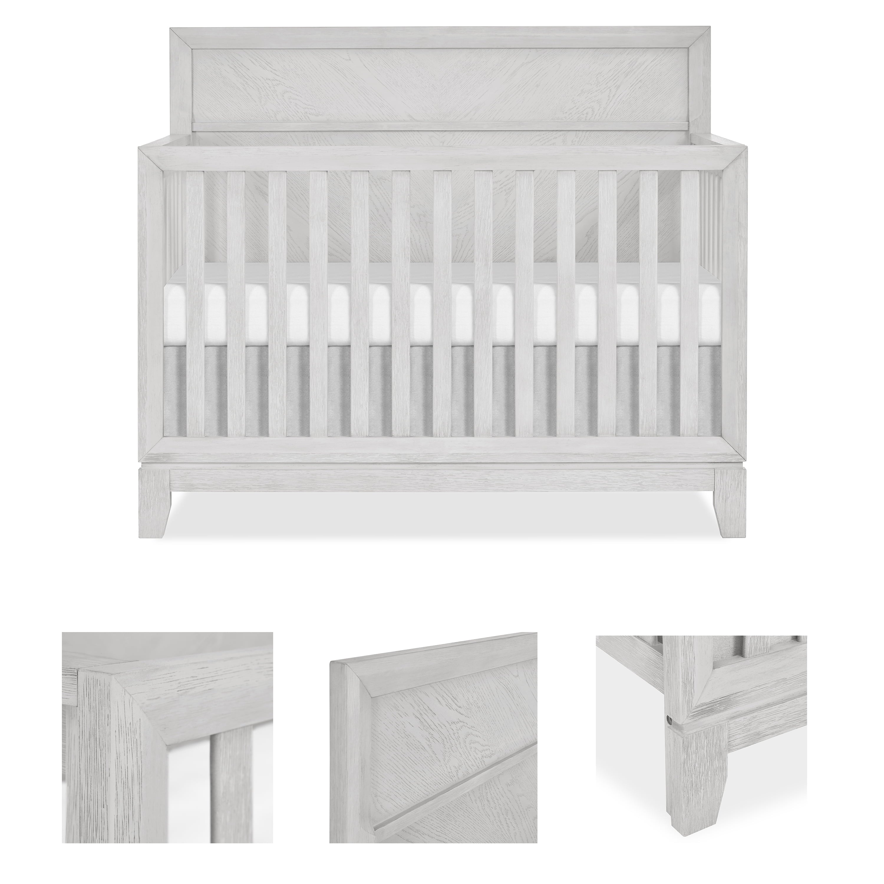 Evolur Lourdes 5 in 1Convertible Crib, Greyhound