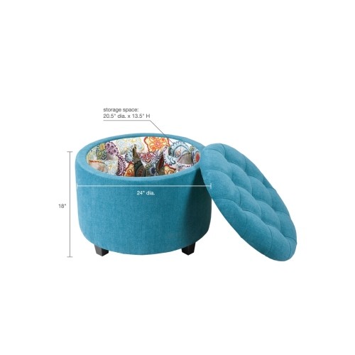 Sasha Round Ottoman with Shoe Holder B03548205