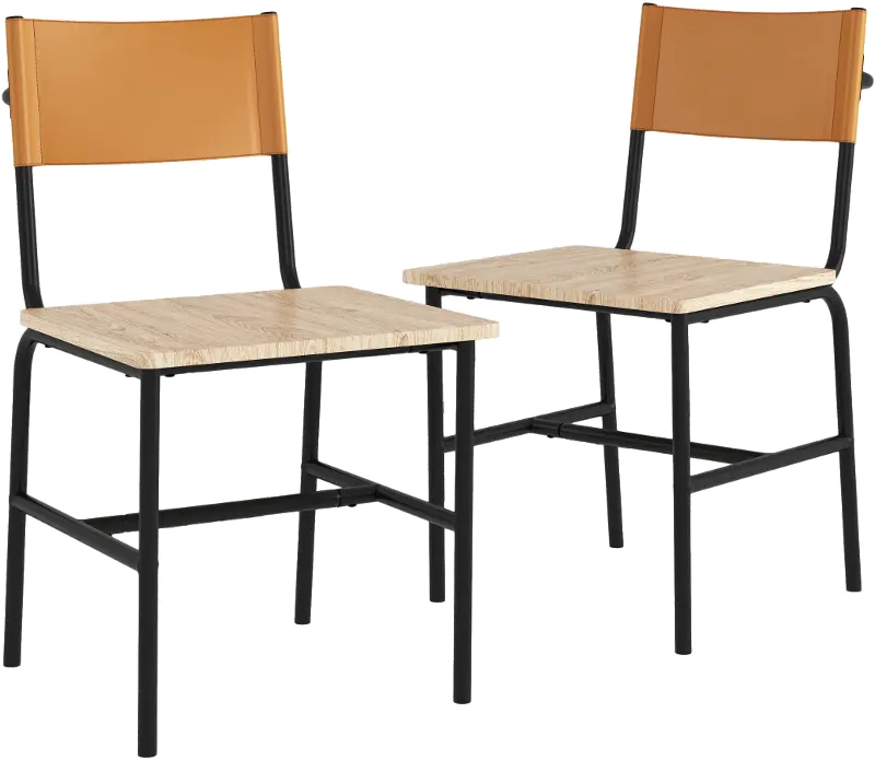 Director Black and Brown Dining Room Chair (Set of 2)