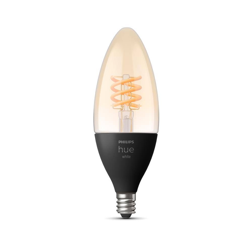 Philips Hue 40-Watt Equivalent B11 Smart LED Vintage Edison Soft White (2700K) with Bluetooth (1-Pack) 563601