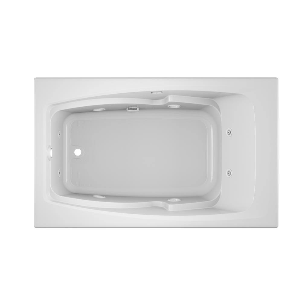 JACUZZI CETRA 60 in. x 36 in. Acrylic Rectangular Drop-In Left Drain Whirlpool Bathtub in White CET6036WLR2XXW