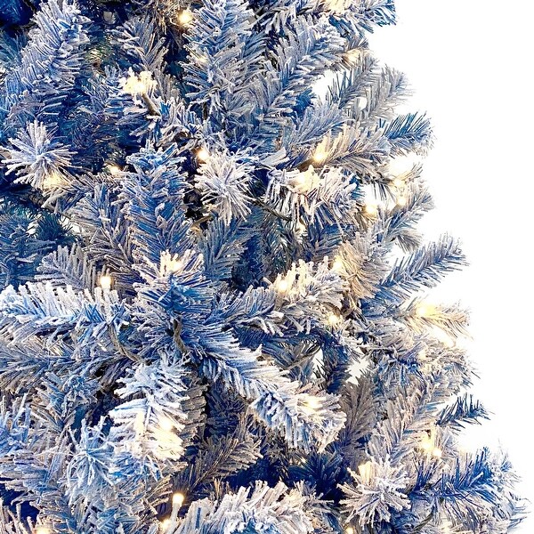 6FT PreLit Hinged Artificial Fir ChristmasTree in Blue