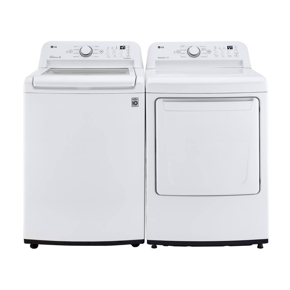 LG 4.3 Cu. Ft. Top Load Washer in White with 4-Way Agitator NeveRust Drum and TurboDrum Technology WT7005CW