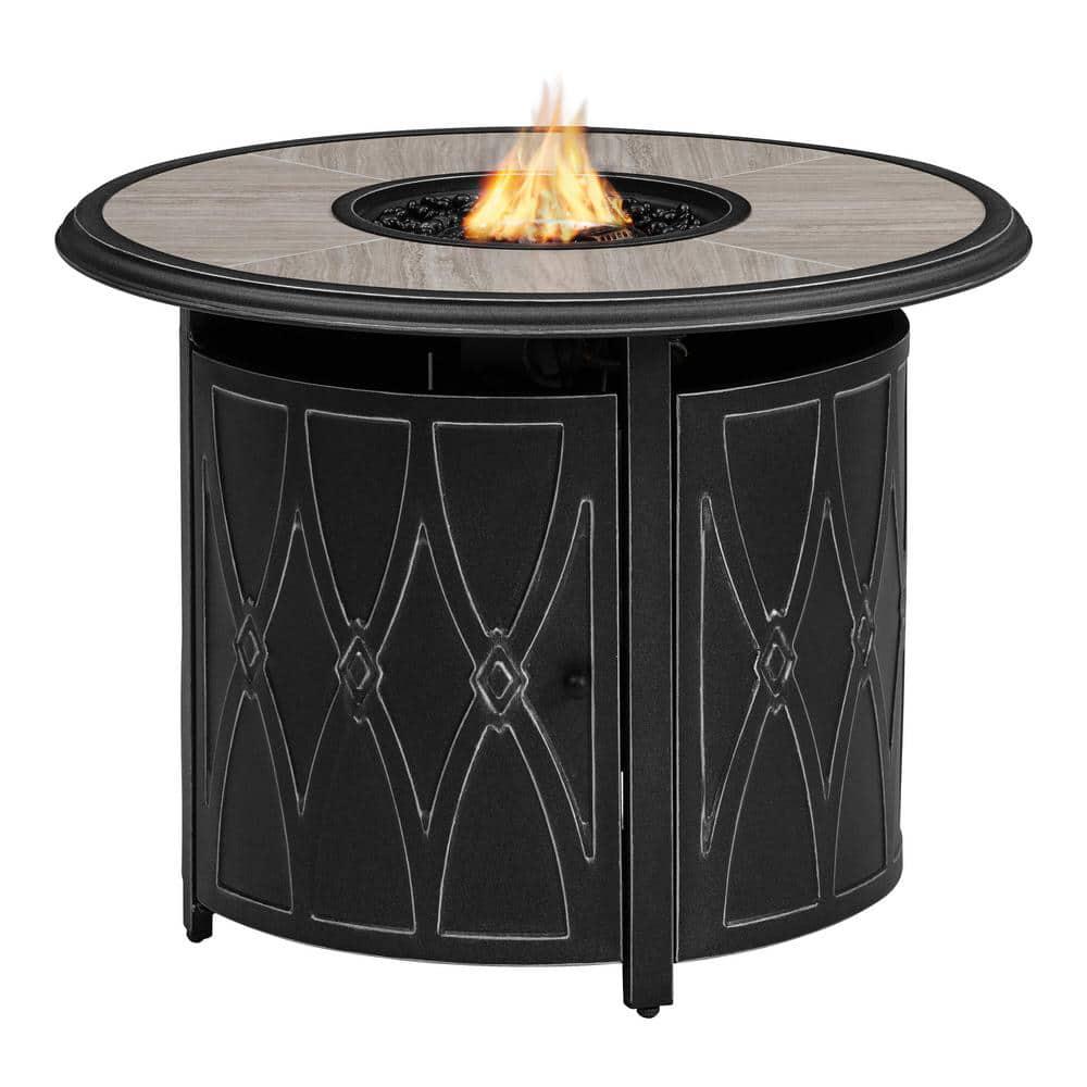 Home Decorators Collection Kendrick 3504 in x 2520 in Steel Round Propane Gas Firepit