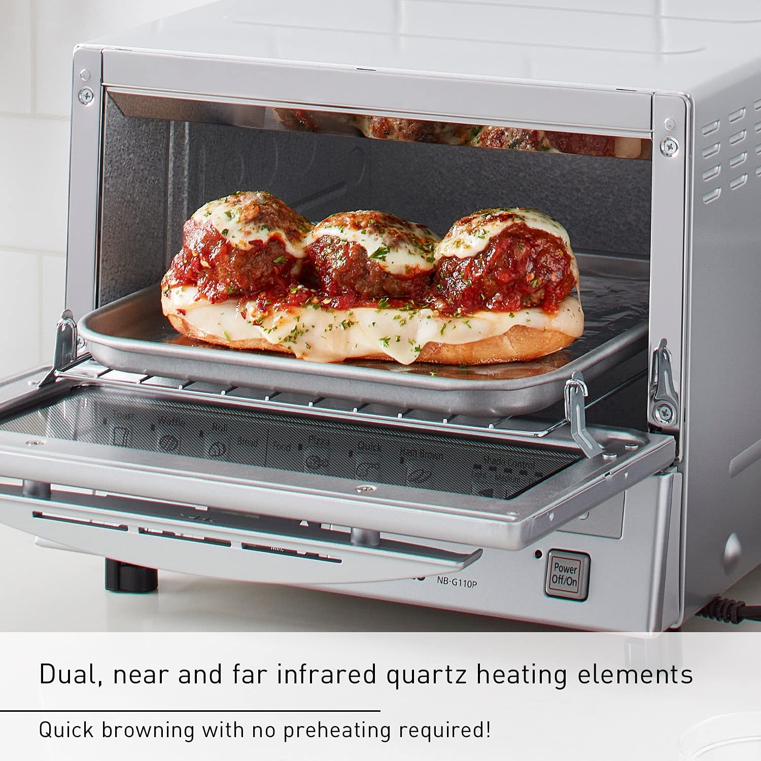 Panasonic Toaster Oven FlashXpress with Double Infrared Heating and Removable 9-Inch Inner Baking Tray， 1300W， 12 x 13 x 10.25， Silver