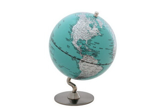 CHH 93051 TQ 5 Turquoise Globe With Silver Base