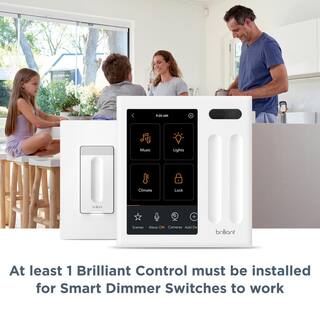 Brilliant Smart Dimmer Switch (Gray) - Alexa Google Assistant Hue LIFX TP-Link and more BHS120US-CG1