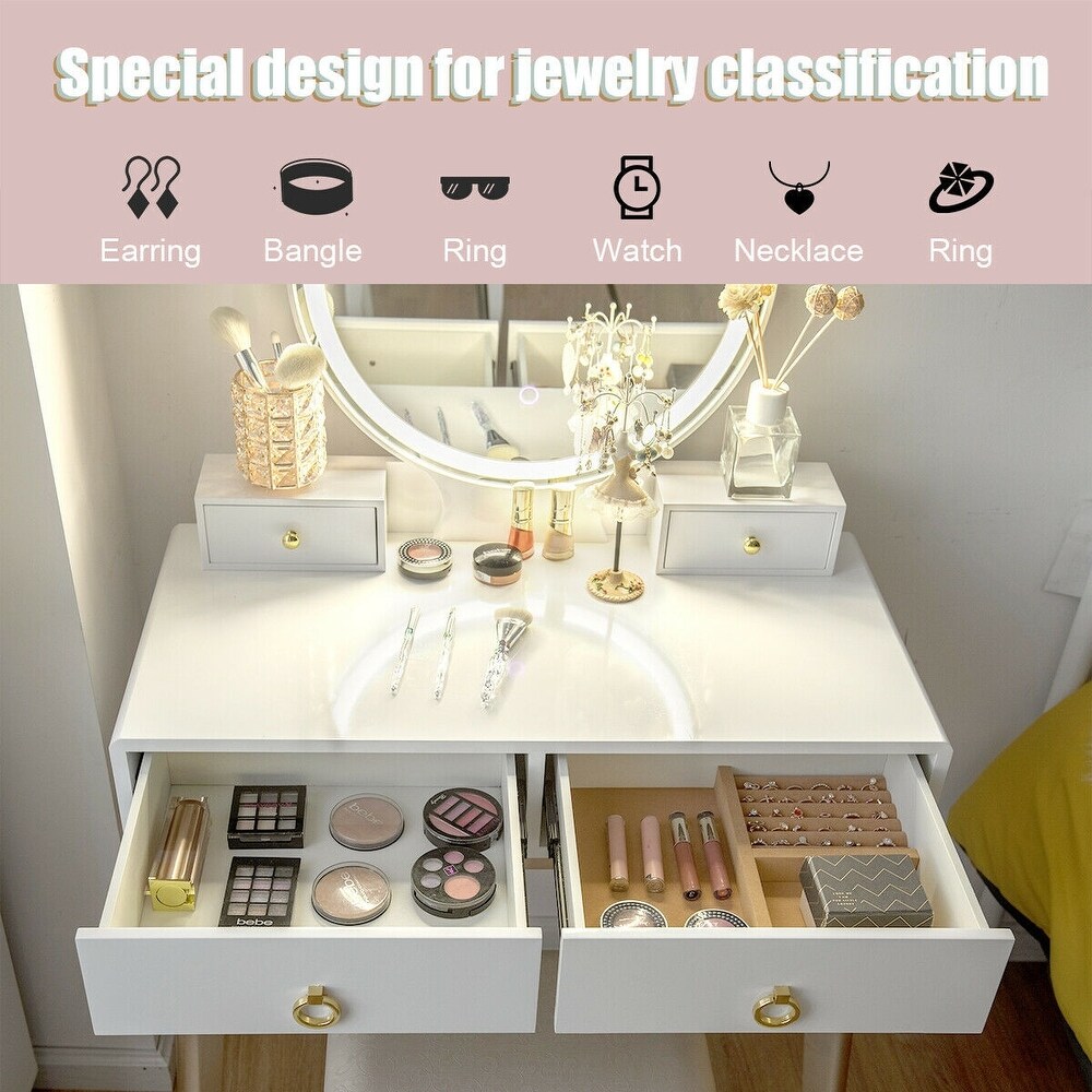 Makeup Vanity Table Set 3 Color Lighting Dressing Table   52.5\