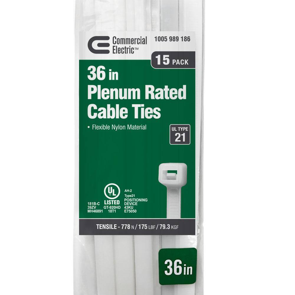 Commercial Electric 36 in. Natural Heavy-Duty Cable Tie (15-Pack) GT-920HD(15)