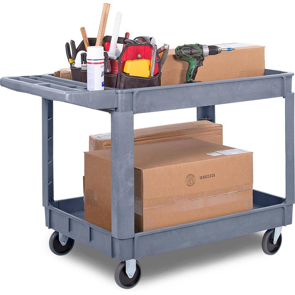 Carlisle 25 in W. x 33 in.H Large Gray Bin Top Utility Cart UC452523